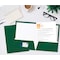 Better Office Products 2 Pocket Glossy Laminated Paper Folders Portfolio Letter Size, Dark Green, 25PK 80178 - alternate 3